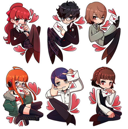 Persona 5 Tactica Love Letter Charm Designs